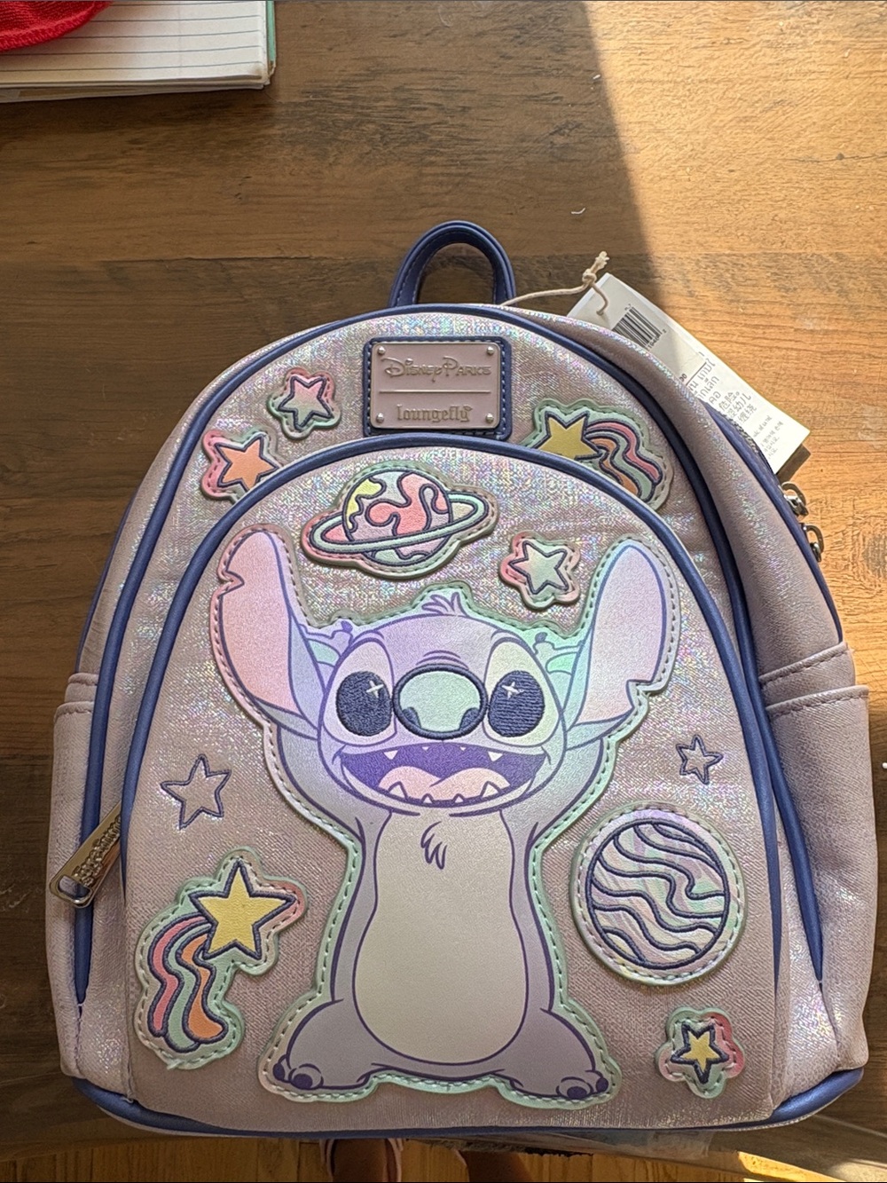 Loungefly Lavender Holographic Stitch Kids Mini Backpack